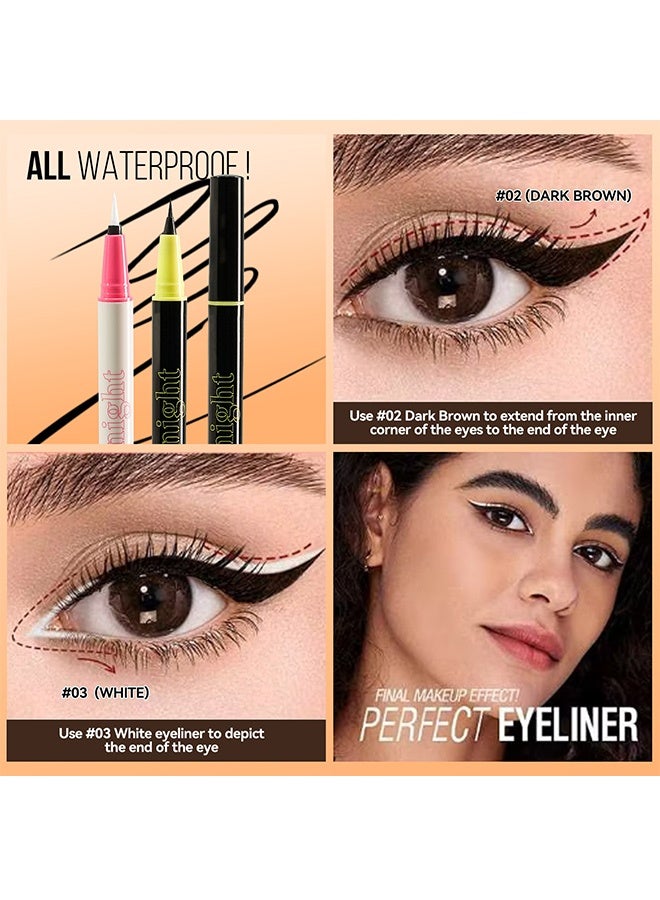 Smile Eyeliner pen - long-lasting, waterproof, quick-drying, vivid color, non-marring eyeliner liquid pen - 02#dark brown - Image 4